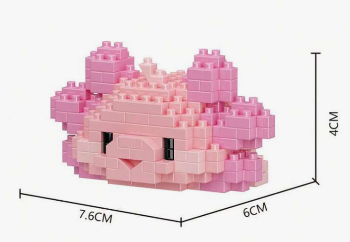 Pink Axolotl Mini Building Blocks